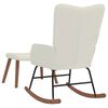 vidaXL Rocking Chair with a Stool Cream White Velvet