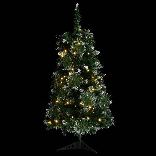 vidaXL Artificial Pre-lit Christmas Tree with Stands Green 90 cm PVC
