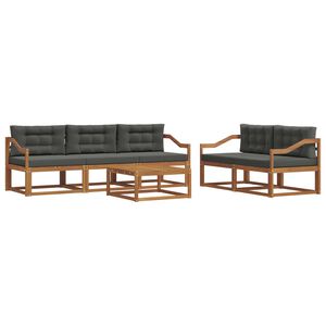 vidaXL Outdoor Sofa Set 6 pcs Natural and Anthracite