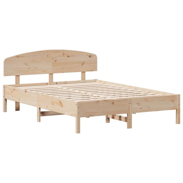 vidaXL Bed Frame without Mattress 150x200 cm King Size Solid Wood Pine