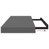 vidaXL Floating Wall Shelves 2 pcs High Gloss Grey 60x23.5x3.8 cm MDF
