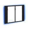 vidaXL Bathroom Mirror Cabinet Black Oak 60 x 12 x 45 cm