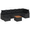 vidaXL Garden Sofa Set 8 pcs Black Poly rattan
