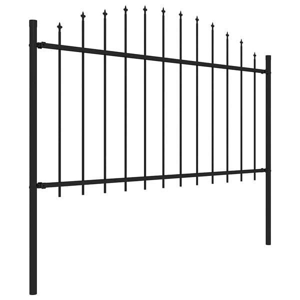 vidaXL Garden Fence Woerden with Spear Top Steel 170x150 cm Black
