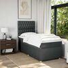 vidaXL Box Spring Bed with Mattress Dark Grey King Single Fabric
