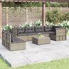 vidaXL 7 Piece Garden Lounge Set with Cushions Grey Poly Rattan
