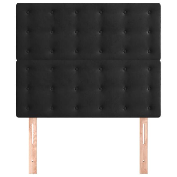 vidaXL Headboard Black 80x5x118/128 cm Velvet