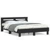 vidaXL Bed Frame without Mattress Black 150x200 cm King Size