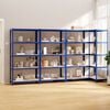 vidaXL 5-Layer Shelves 4 pcs Blue Steel&Engineered Wood