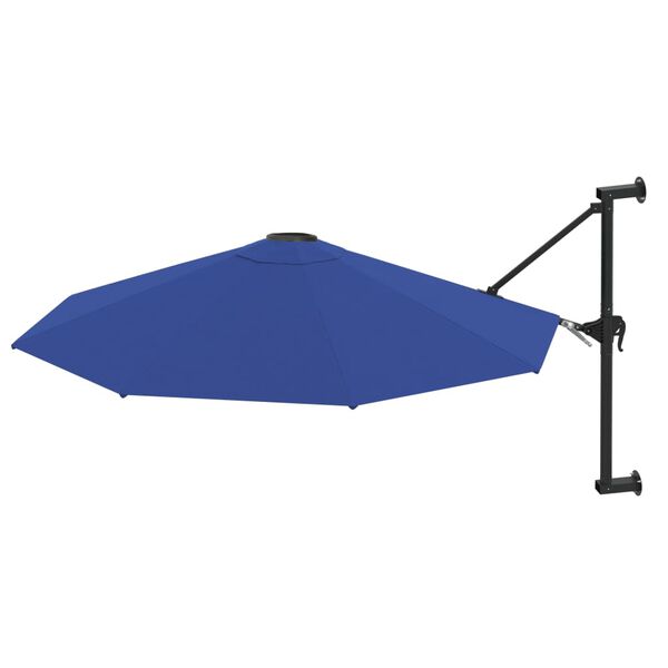 vidaXL Wall-Mounted Garden Parasol with Metal Pole 300 cm Blue