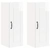 vidaXL Wall Cabinet PORTO 2 pcs High Gloss White 30 x 31 x 80 cm