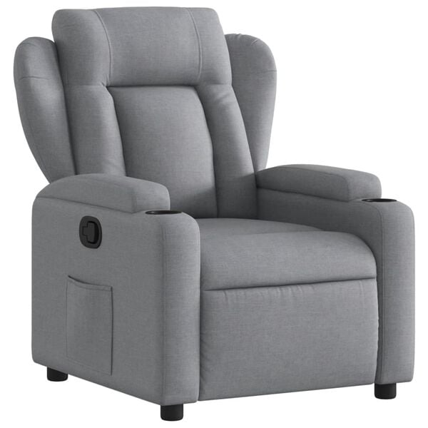 vidaXL Recliner Chair Light Grey Fabric