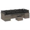 vidaXL 8 Piece Garden Sofa Set with Cushions Grey Poly Rattan