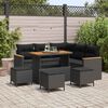 vidaXL Garden Sofa Set 9 pcs Black Poly Rattan