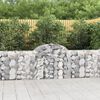 vidaXL Arched Gabion Baskets 12 pcs 200x30x80/100 cm Galvanised Iron
