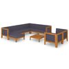 vidaXL 10 Piece Garden Lounge Set with Cushions Solid Acacia Wood