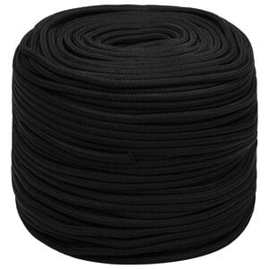 vidaXL Multipurpose Utility Rope 8 mm 100 m Black Polyester