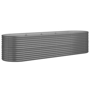 vidaXL Garden Raised Bed Galvanised Steel 296x80x68 cm Grey