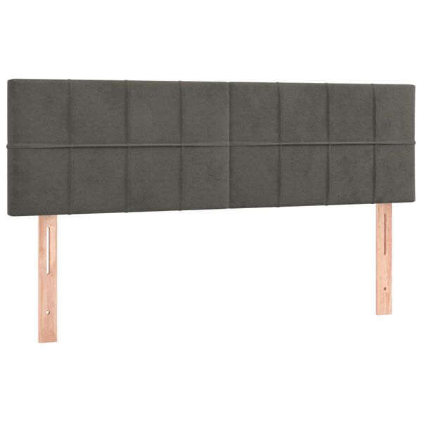 vidaXL LED Headboard Dark Grey 144 cm Velvet