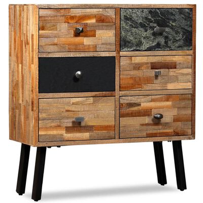 vidaXL Side Cabinet with 6 Drawers Solid Reclaimed Teak 70x30x76 cm