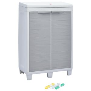 vidaXL Garden Dustbin with 3 Bags Light Grey 65x38x102 cm
