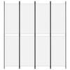 vidaXL 4-Panel Room Divider White 200x220 cm Fabric