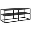vidaXL TV Cabinet Black with Black Glass 100x40x40 cm