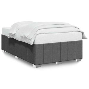 vidaXL Bed Frame without Mattress Dark Grey Double Fabric