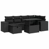 vidaXL 8 Piece Garden Sofa Set with Cushions Black Poly Rattan