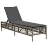 vidaXL Sun Lounger with Cushion Grey Poly Rattan