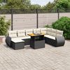 vidaXL 9 Piece Garden Sofa Set with Cushions Black Poly Rattan