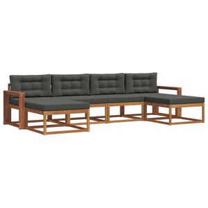vidaXL Outdoor Sofa Set 6 pcs Natural and Anthracite