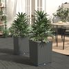 vidaXL Planters 2 pcs Black 30x30x37 cm Polypropylene