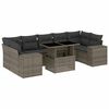 vidaXL 8 Piece Garden Sofa Set with Cushions Grey Poly Rattan
