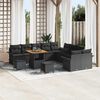 vidaXL Garden Sofa Set Height-Adjustable 13 pcs Black Poly Rattan