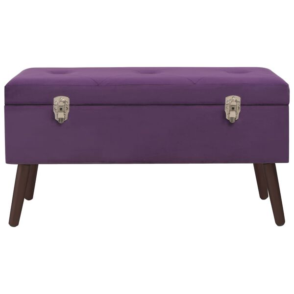 vidaXL Bench with Storage Compartment Purple 80 cm Velvet