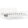vidaXL Bed Frame without Mattress White Super King Size Solid Wood Pine