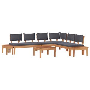 vidaXL Garden Sofa Set 3 pcs Brown and Grey