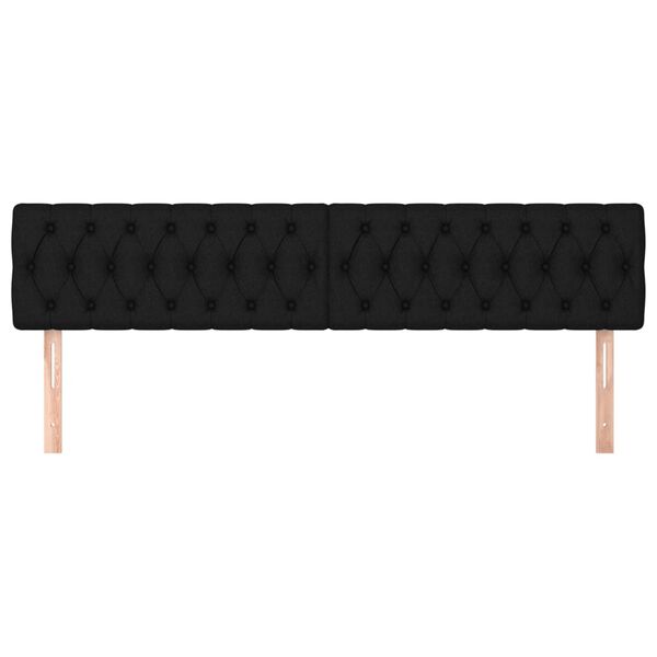 vidaXL Headboards Black 200x7x78/88 cm Fabric