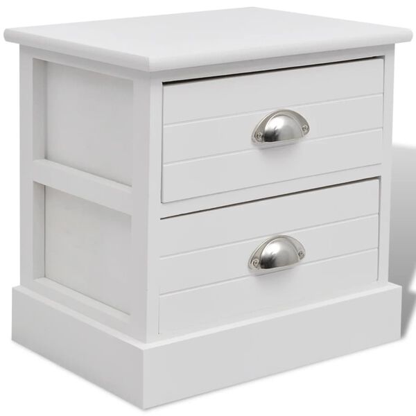 vidaXL French Bedside Cabinet White