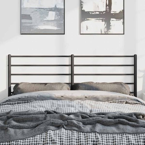 vidaXL Metal Replace Headboard Black 135 cm