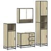 vidaXL 4 Piece Bathroom Furniture Set Sonoma Oak Engineered Wood