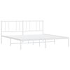 vidaXL Metal Bed Frame without Mattress with Headboard White 180x200cm