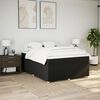 vidaXL Box Spring Bed with Mattress Black Double Fabric