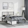 vidaXL Metal Bed Frame without Mattress with Headboard Black 135x190cm