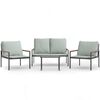 vidaXL 4 Piece Garden Lounge Set with Cushions Anthracite Steel