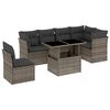 vidaXL 7 Piece Garden Sofa Set with Cushions Grey Poly Rattan