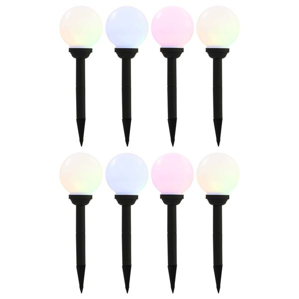 vidaXL Outdoor Solar Lamps 8 pcs LED Spherical 15 cm RGB
