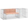 vidaXL Garden Bench With Gabion Basket | Natural brown wood and grey steel