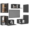 vidaXL 7 Piece TV Cabinet Set Grey Engineered Wood